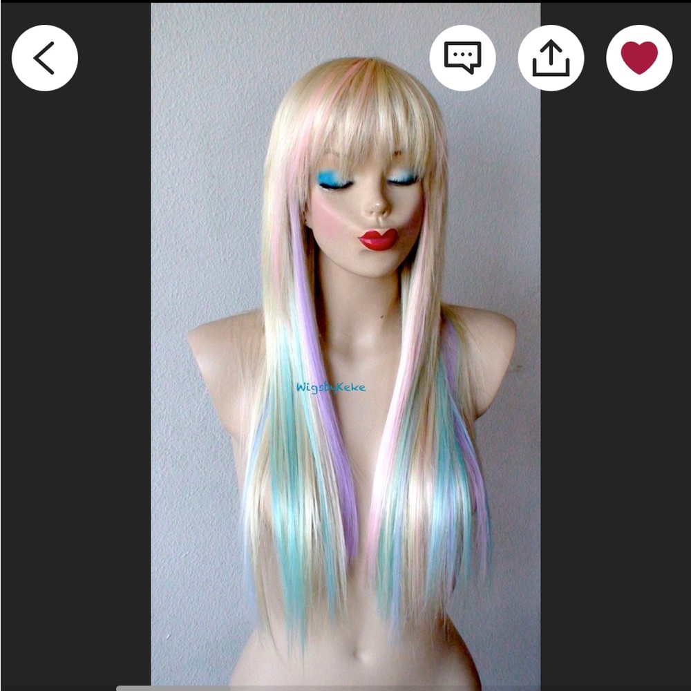 Blonde Pastel 28" Straight layered hair wig by Kekewigs